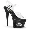 Pleaser - MOON708SK Ankle strap sandal, Pole dance shoes - Pole dance shoes - Black/Transparent Product image